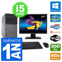 PC Tour Dell 790 MT Ecran 27" Intel i5-2400 RAM 4Go Disque 500Go Windows 10 Wifi · Occasion 