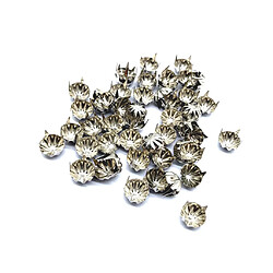 Acheter 50pcs potiron clous métal griffe nailhead punk stud rivets pointes argent