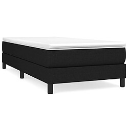 vidaXL Sommier à lattes de lit avec matelas Noir 100x200 cm Tissu