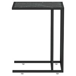 Avis vidaXL Table d'appoint ordinateur Marbre noir 50x35x65 cm Verre trempé