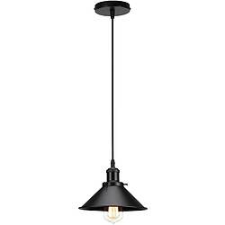 Stoex Lampes À Suspension Rétro Lustre Vintage 220Mm E27 (Noir) Plafonnier Industriel Abat-Jour en Métal Pour Loft Restaurant Café Bar