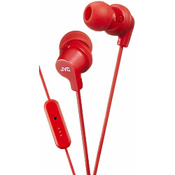 JVC Ecouteurs intra-auriculaires avec télécommande 1 bouton et micro - compatible IOS et Android - aimant néodyme de 9 mm - Rouge