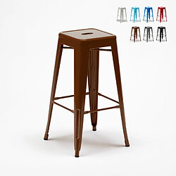 Ahd Amazing Home Design Tabouret Tolix industriel en acier et métal pour bars et cuisines Steel Up, Couleur: Marron