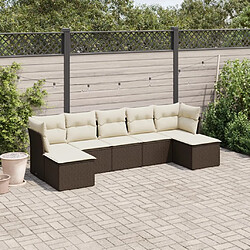 Maison Chic Salon de jardin avec coussins 7 pcs, Ensemble Tables et chaises de jardin, marron résine tressée -GKD428359