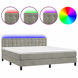 Sommier à lattes,Cadre à lattes de lit pour Adulte matelas et LED Gris clair 160x200 cm -MN90267