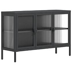 vidaXL Buffet noir 105x35x70 cm verre et acier