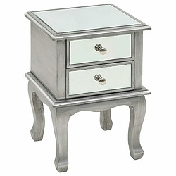 Maison Chic Table de chevet,Table de nuit,Table d'appoint pour salon miroir MDF et verre 34,5 x 30 x 50 cm -MN88390