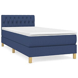 Maison Chic Lit Adulte - Lit simple Lit à sommier tapissier avec matelas moelleux - Meuble de Chambre - Bleu 90x200 cm Tissu -MN57611