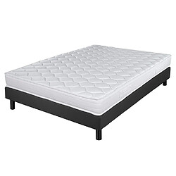 Ebac Matelas et sommier 160x200 Mousse - Newkit - Soutien medium - Sommier démonté - Gris