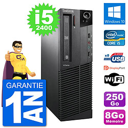 PC Lenovo M91p SFF Intel i5-2400 RAM 8Go Disque Dur 250Go Windows 10 Wifi - Occasion