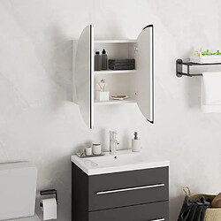 Avis vidaXL Armoire de salle de bain miroir rond et LED Blanc 40x40x17,5 cm