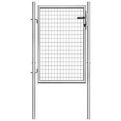 vidaXL Porte de jardin Acier galvanisé 105x150 cm Argenté 