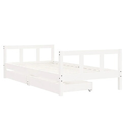 Avis Maison Chic Lit d'Enfant Chambre - Cadre de lit pour enfants tiroirs blanc 90x190 cm bois pin massif -MN27912