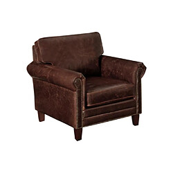 Vente-Unique Fauteuil en cuir vieilli CASSANDRA - Marron 