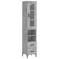 Maison Chic Buffet,Meuble de Rangement,commode pour salon,Cuisine Gris béton 34,5x34x180 cm Bois d'ingénierie -MN93308