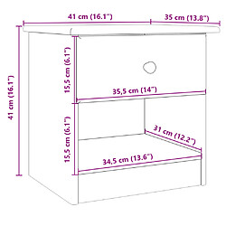 vidaXL Table de chevet ALTA blanc 41x35x41 cm bois de pin massif pas cher