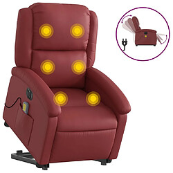 Maison Chic Fauteuil Relax pour salon, Fauteuil inclinable de massage électrique rouge bordeaux -GKD52088