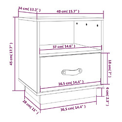 vidaXL Table de chevet Marron miel 40x34x45 cm Bois de pin massif pas cher