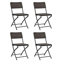 vidaXL Chaises pliables de jardin lot de 4 PEHD et acier 