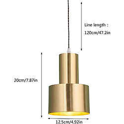 Universal Lampe lustre moderne à plafond monté E27 porte-lampe suspendu abat-jour doré 1.2m fil électrique pas cher