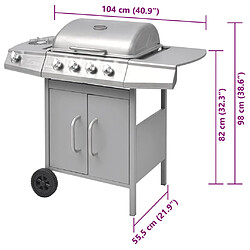 vidaXL Barbecue à gaz 4 + 1 zone de cuisson Argenté pas cher