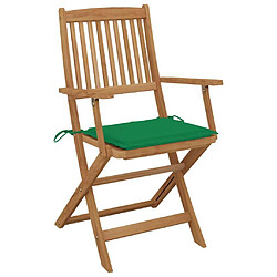 Avis Maison Chic Lot de 6 Chaises pliables de jardin avec coussins - Fauteuil d'extérieur Bois d'acacia -MN22320