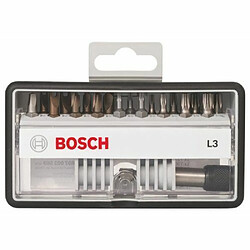 Bosch 2607002569 Embouts de vissage courts qualité extra-dure Robust Line, set de 18 pièces + 1 (L) Longueur 25 mm, TH7; TH8; TH9; TH10; TH15; TH20; TH25; TH27; TH30; TH40; TW1; TW2; TW3; TW4; SP6; SP8; SP10; R2; 25 mm