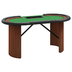 vidaXL Table de poker 8 joueurs avec plateau à jetons Vert 160x80x75cm