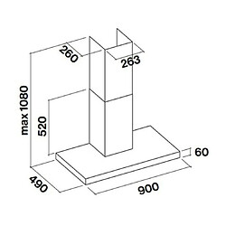 Acheter Falmec Hotte decorative murale Plane 90cm Inox noir, 800 m3/h, 4 vitesses