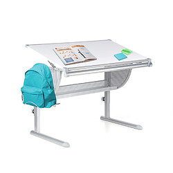 Bureau enfant BELIA, réglable en hauteur et inclinable, blanc/argent hjh OFFICE