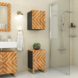 vidaXL Armoire murale de bain marron et noir bois massif de manguier