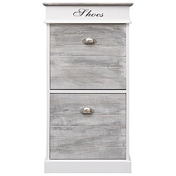 vidaXL Armoire à chaussures Gris 50 x 28 x 98 cm Bois de Paulownia