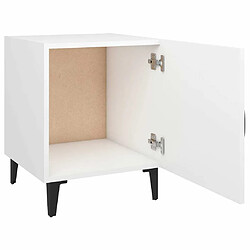 Maison Chic Table de chevet Table de Nuit Meuble de Rangement Blanc Bois d'ingénierie pas cher