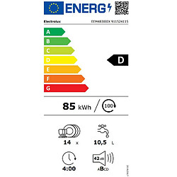 Lave-vaisselle 60cm 14c 42db intégrable avec bandeau - eem48300ix - ELECTROLUX