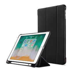 Wewoo Étui en cuir à rabat texturé Litchi pour iPad Pro 9.7 (2017) / Pro 9.7 (2018) / Air2 / Air, avec support à trois rabats et logements pour stylo (Noir)