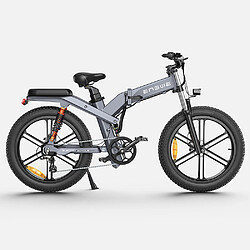 ENGWE X26 Vélo électrique pliable 1000W, double batterie 48 V 19,2 Ah et 10 Ah, triple suspension 25 km/h - Gris