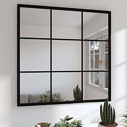 vidaXL Miroir mural noir 60x60 cm métal 