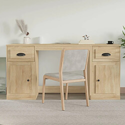 Maison Chic Bureau avec armoire de rangement,Table de travail,Table d'étude chêne sonoma bois d'ingénierie -GKD90687