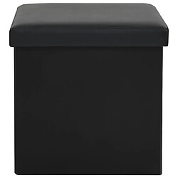 Avis vidaXL Tabouret de rangement pliable Noir Similicuir