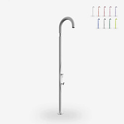 Douche extérieure de jardin au design moderne avec mélangeur Arkema Design Funny Yin T125, Couleur: Blanc