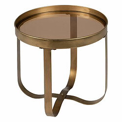 BigBuy Home Petite Table d'Appoint Cuivre Doré Verre Fer 50 x 50 x 47,5 cm