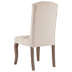 Acheter vidaXL Chaises à manger lot de 2 beige tissu à l'aspect de lin