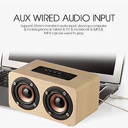 Avis Wewoo Enceinte Bluetooth Haut-parleur en bois W5 Portable HiFi Shock Bass brun foncé