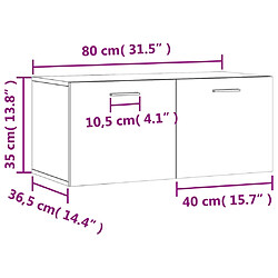 vidaXL Armoire murale gris béton 80x36,5x35 cm bois d'ingénierie pas cher