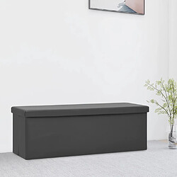 vidaXL Banc de rangement pliable Gris PVC 