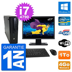 PC HP ProDesk 400 G1 SFF Ecran 27" i7-4790 RAM 4Go Disque 1To Windows 10 Wifi · Occasion 