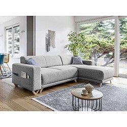 Bestmobilier Bella - canapé d'angle réversible convertible - avec coffre - 4 places - tissu Bella - canapé d'angle réversible convertible - avec coffre - 4 places - tissu - Gris