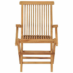 Maison Chic Lot de 8 Chaises de jardin,Fauteuil d'extérieur avec coussins vert Bois de teck massif -MN94458 pas cher