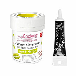 Scrapcooking Colorant alimentaire Vert citron + Stylo glaçage noir 