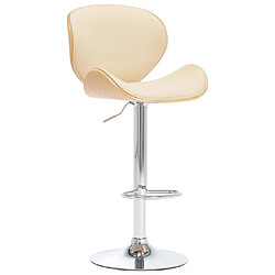 vidaXL Tabouret de bar Crème Similicuir 